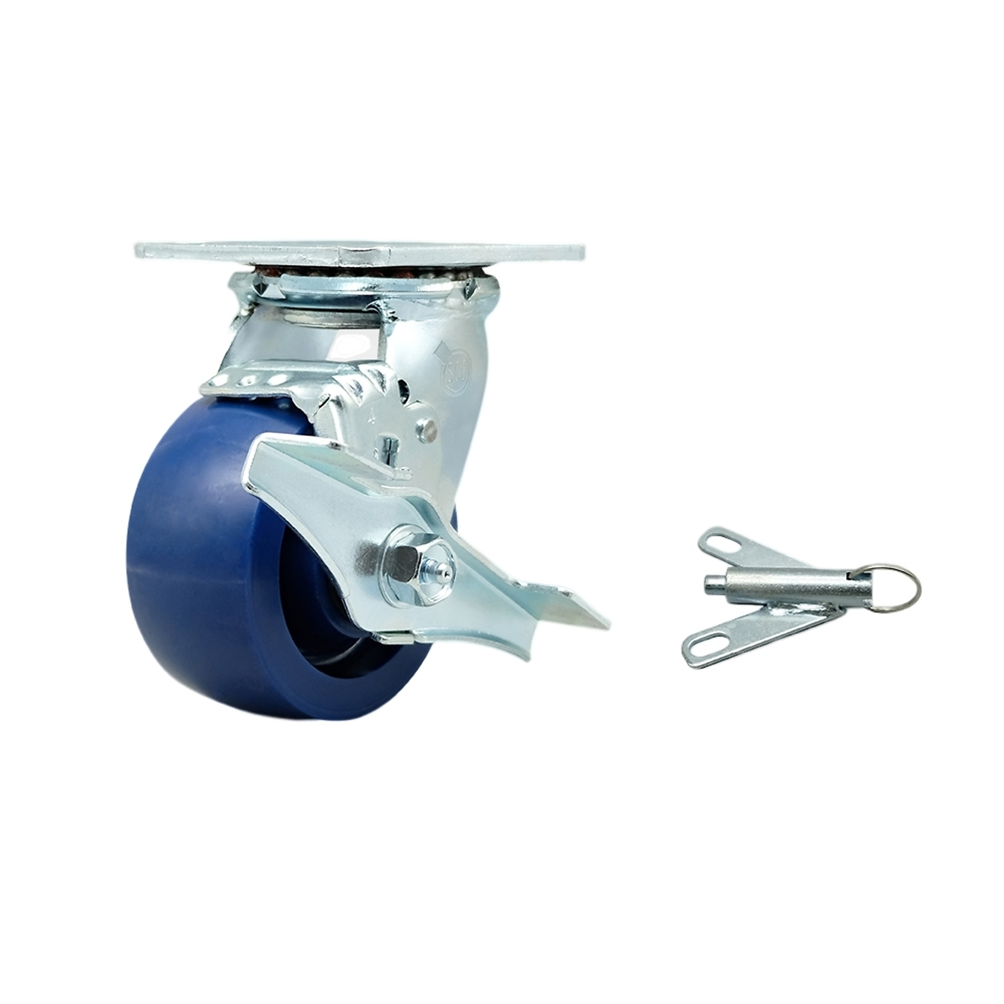 Service Caster, 4in. x 2in. Plate Caster, Wheel Diameter 4 in, Caster Type Swivel, Package (qty.) 1, Model# SCC-SS30S420-SPUR-TLB-BSL